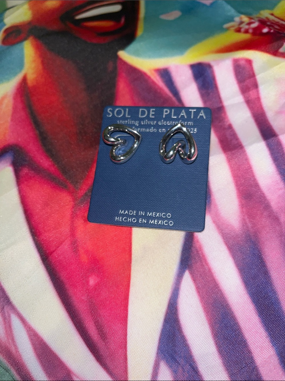 Sterling Silver Heart Stud Earrings - Silver